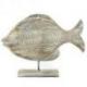 Grande statue Poisson en bois patiné 50cm ambiance bord de mer