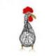 Coq en Fer Forgé Artisanal Rouge et Noir 31cm. Décoration à poser