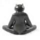 Statuette Grenouille Yogi en position du Lotus en laiton 15cm
