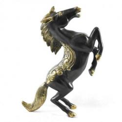Grande statue de cheval cabré en laiton 35cm