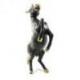 Grande statue de cheval cabré en laiton 35cm
