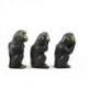 Statuettes Déco les 3 Singes de la Sagesse en laiton 6.5cm