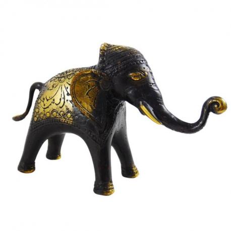 Statuette Eléphant d'Asie en laiton 21cm