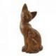 Statue chat et chaton en bois teinté sculpté à la main 32cm