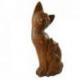Statue chat et chaton en bois teinté sculpté à la main 32cm