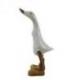 Grand canard décoratif blanc brillant en bois 35cm