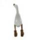 Grand canard décoratif blanc brillant en bois 35cm