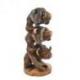 Les 3 singes de la sagesse 40cm - Statue en bois format XL