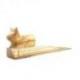 Bloque-porte Chat en bois naturel sculpté main