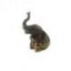 Statuette éléphant trompe en l'air en laiton 5,50cm