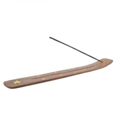 Porte-encens en bois motif Étoile - Pour bâtons