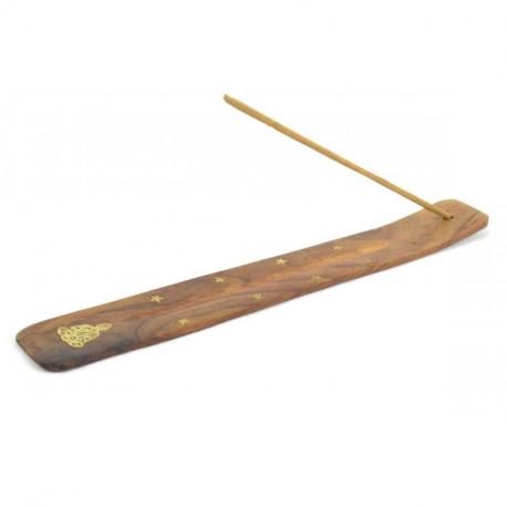 Porte-encens en bois motif Bouddha - Pour bâtons