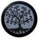 Porte-encens rond ø10cm noir et gris en Pierre à savon - Motif Arbre de vie