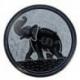 Porte-encens rond noir et gris en Pierre à savon | Décor éléphant