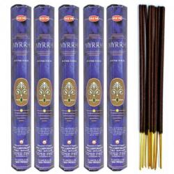 Encens Indien Naturel Parfum Myrrhe Lot 100 Bâtonnets Hem Boîte Hexagonale
