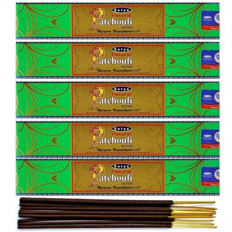 Encens Natural Patchouli. Lot de 5x15g | Satya Sai Baba