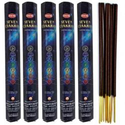 Encens Seven Chakras, coffret de 5 boîtes, 105 bâtons parfumés | HEM