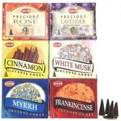 Assortiment 60 cônes d'encens / 6 parfums | HEM