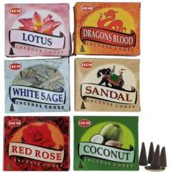 Assortiment 60 cônes d'encens / 6 parfums | HEM
