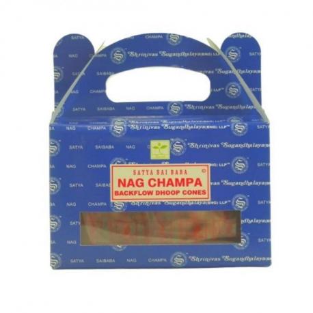 Boîte de 24 cônes d'encens Backflow Nag Champa | Satya Sai Baba