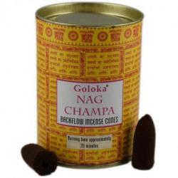 Boîte de 24 cônes d'encens Backflow Goloka Nag Champa - Encens indien naturel