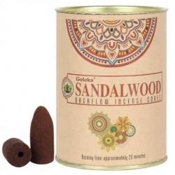 Boîte de 24 cônes d'encens Backflow Goloka Bois de Santal - Encens indien naturel