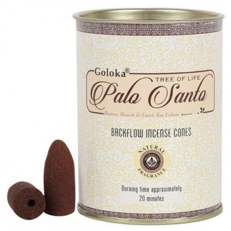 Boîte de 24 cônes d'encens Backflow Goloka Palo Santo - Encens indien naturel Boîte de 24 cônes d'encens Backflow Goloka Palo Santo - Encens indien naturel