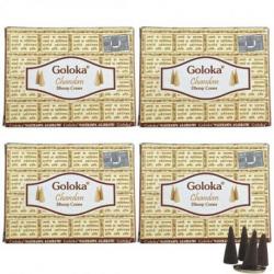 Encens Indien Bois de Santal - 4 boîtes de 10 cônes | Goloka
