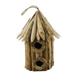 Grand nichoir à oiseaux en bois flotté - Décoration de Jardin