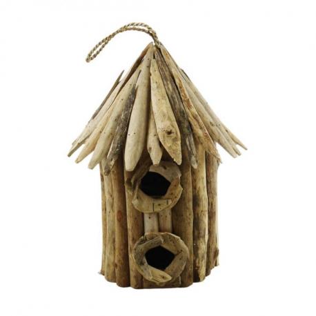 Grand nichoir à oiseaux en bois flotté - Décoration de Jardin