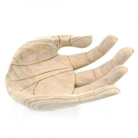 Vide-poche en forme main en bois brut 30cm