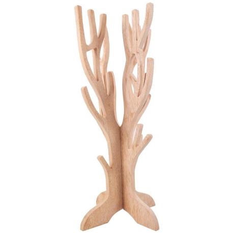 Arbre à bijoux démontable en bois | Finition "Bois brut naturel"