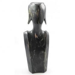 Buste présentoir pour colliers et boucles d'oreilles en bois finition "noir vintage"