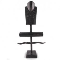 Présentoir à Bijoux pour colliers, boucles, bracelets et montres - Finition "noir vintage"