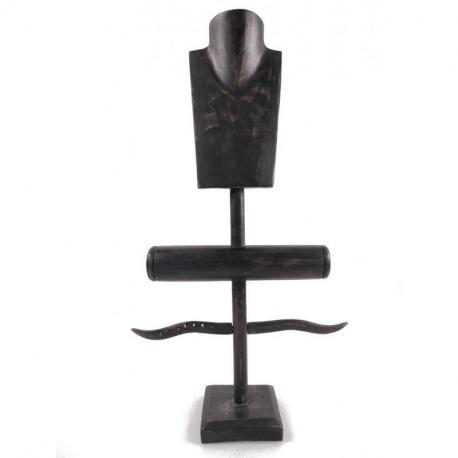 Présentoir à Bijoux pour colliers, boucles, bracelets et montres - Finition "noir vintage"