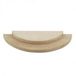 Plateau de présentation 1/2 cerle - Présentoir à bijoux 2 niveaux en bois brut