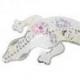 Gecko mural 60cm décor mosaique de verre blanc