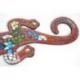 Gecko mural 60cm en mosaïque de verre rouge multicolore