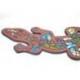 Gecko mural 60cm en mosaïque de verre rouge multicolore