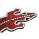 Gecko mural 60cm en mosaïque de verre rouge