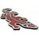 Gecko mural 60cm mosaique de verre rouge