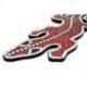 Gecko mural 60cm mosaique de verre rouge