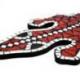 Gecko mural 60cm mosaique de verre rouge