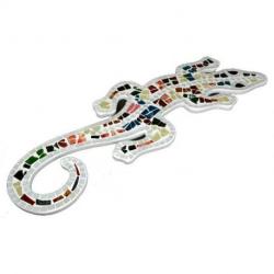 Gecko mural 60cm mosaique de verre multicolore
