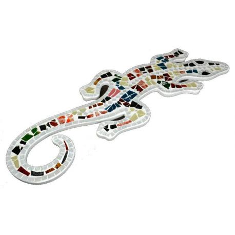 Gecko mural 60cm mosaique de verre multicolore