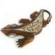 Lézard motif batik - décoration murale en bois 30cm