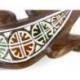 Lézard motif batik - décoration murale en bois 30cm
