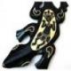 Salamandre / gecko mural en bois noir motif tribal africain 30cm