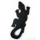 Salamandre / gecko mural en bois noir motif tribal africain 30cm