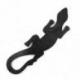 Gecko mural en bois peint noir motif Floral 50cm